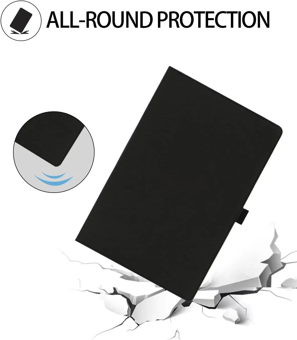 Full-Body Coverage PU Leather Case with Hand Strap and Two-Fold Stand