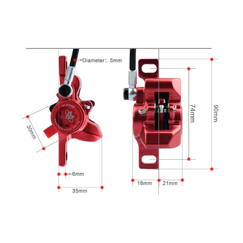 Left Disc Electric Scooter Mountain Bike Hydraulic Brake Caliper Repair Oil Pipe 2300mm 180 Base 160 MT200 HB875 Split Type