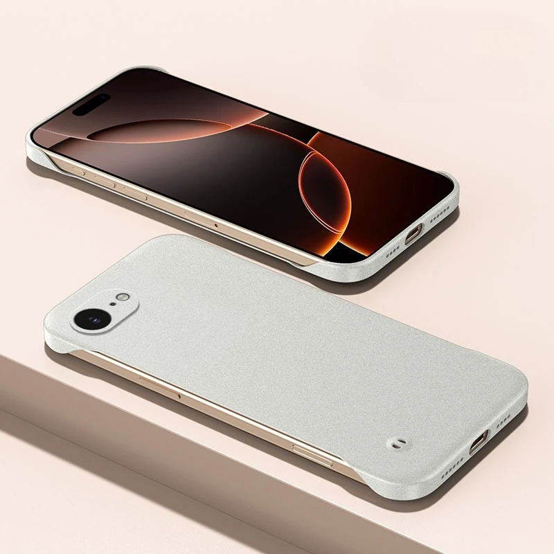 Ultra-Thin Frameless Sandstone Phone Protection: Matte Hard Shockproof Back Case