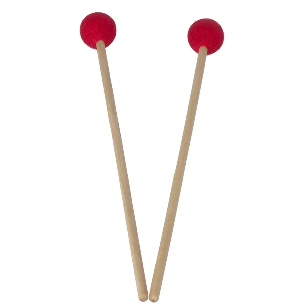Drum Accessories 1 Pair Marimba Mallets With Beech Handle Professional Glockenspiel Xylophone Drumsticks Percussion Accessories