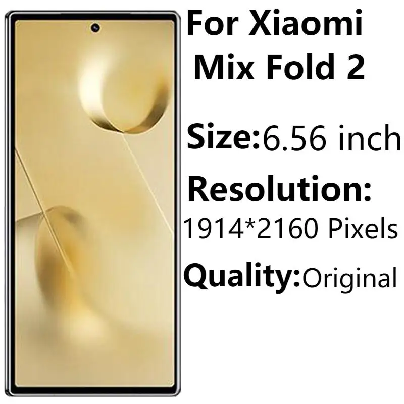 Originale 6.56 ''Amoled Per Xiaomi Mix Fold 2 Display Lcd Touch Panel Screen Digitizer Assembly Mix Fold 2 Parti Di Ricambio Lcd