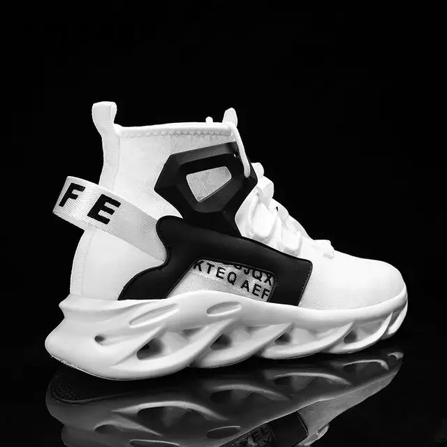 Sneakers Men Vulcanized Shoes Casual Breathable High Top Sports Shoes for Men Increase Running Solid Color Tennis Cool Boots New 5