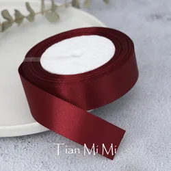 Elegant Satin Ribbon for Crafting and Decorations - Various Widths and 25 Yards per Roll (Burgundy)
