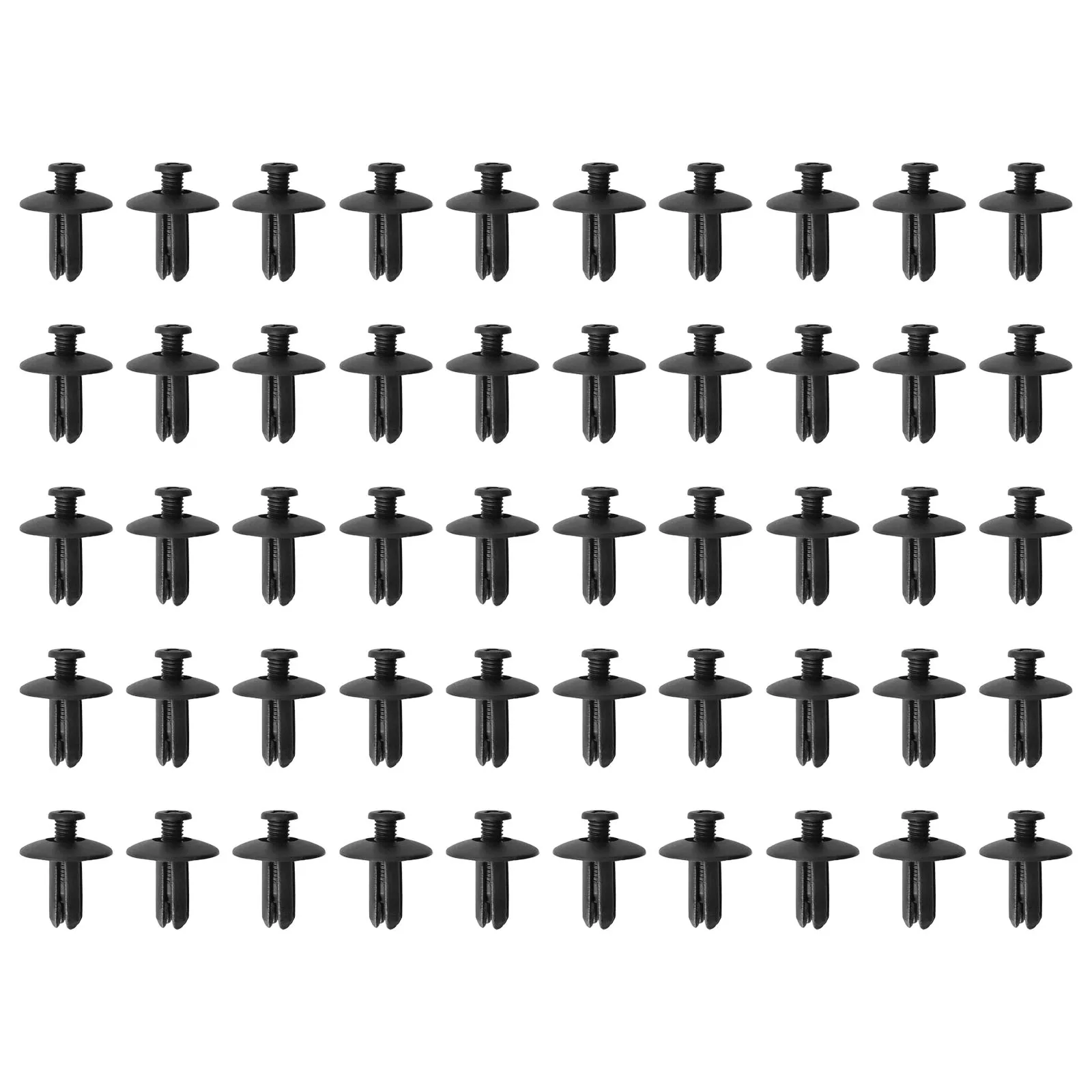 

50pcs/set Black Nylon Fastener Clips Bumper Radiator Yoke Fender Clips Replacement Accessories Part Suitable For Cars Trucks