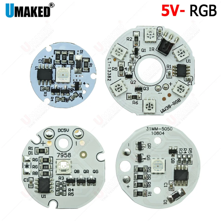 10pcs DC5V 23/30/38mm SMD Lamp Plate Needn't Driver Connect Light Source, RGB Full color led lamp panel diy table lamp