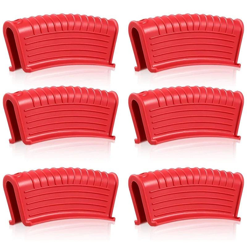 

HOT SALE 6 Pieces Silicone Assist Handle Holder Hot Pan Skillet Handle Cover Non-Slip Pot Holder Sleeve Heat-Resistant Cast Iron