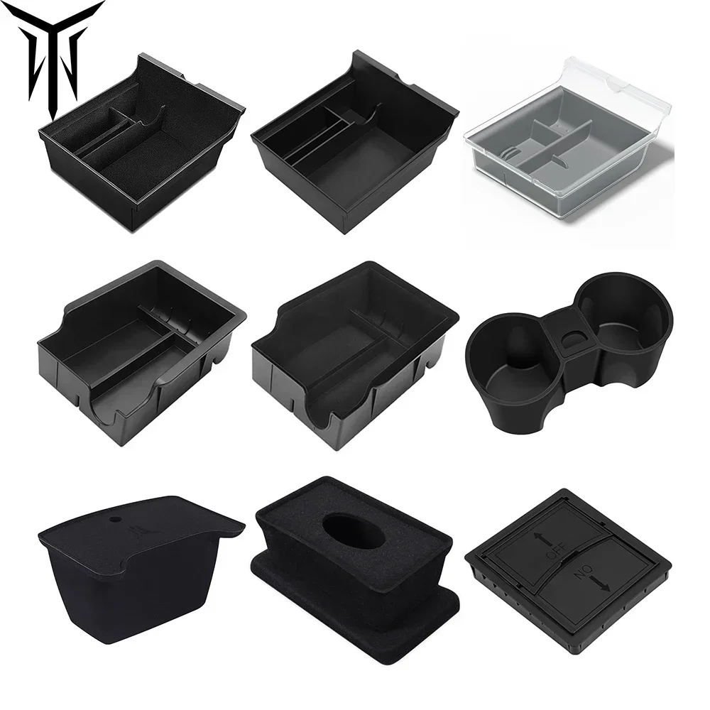Buy Car Storage Box For Tesla 2025 Model Y 2025 Model 3 Center Armrest