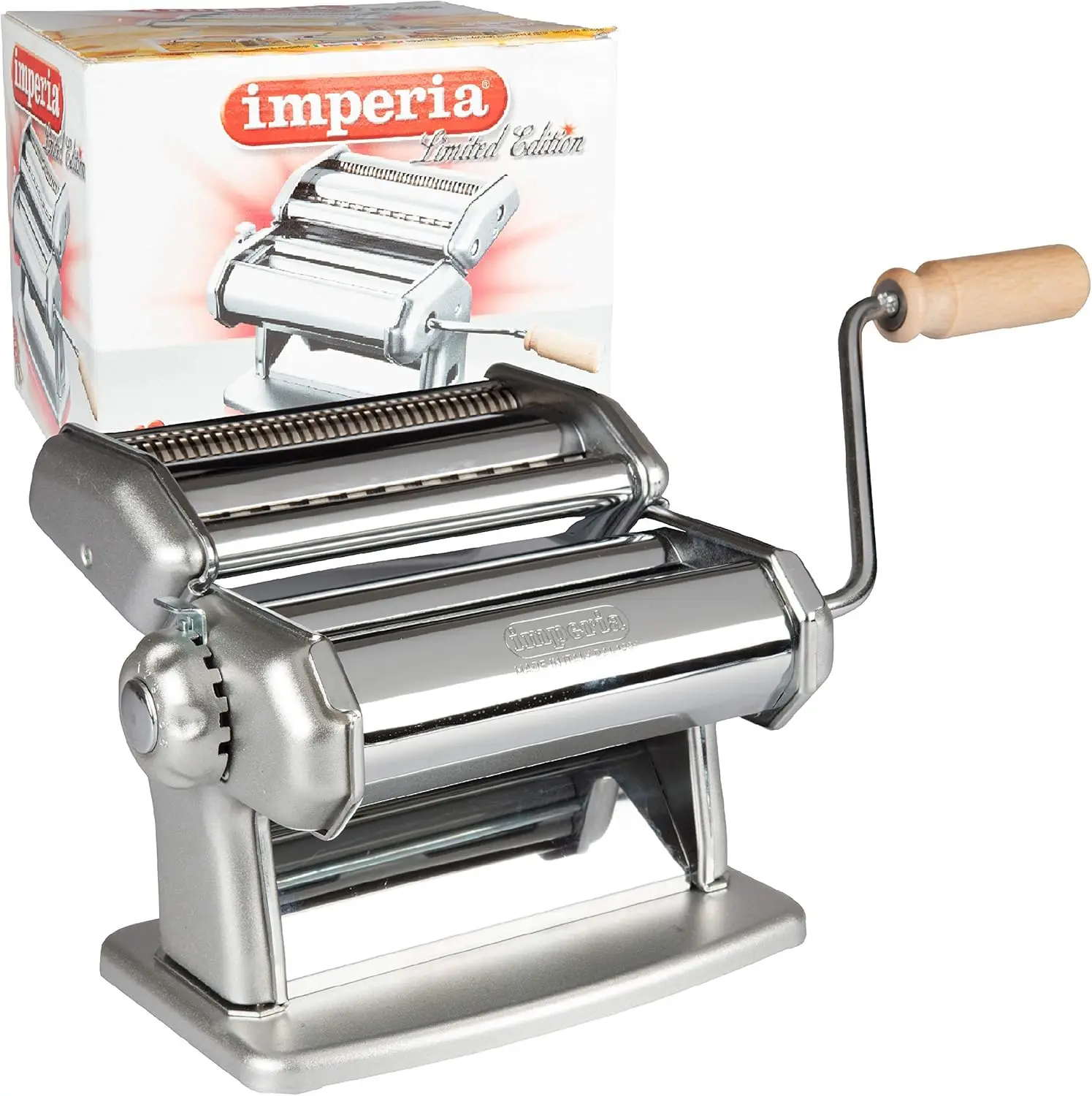 Pasta Maker Machine, Limited Edition-Makes 6 Different Types of Pasta-Adjustable Thickness, Made in Italy Great fo