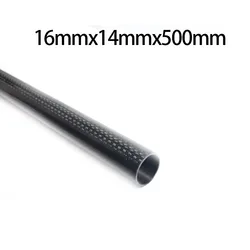 Enhanced Carbon Fiber Tube - 3K Weave, Length 500mm, Various Diameters for Versatile Applications (16mmx14mmx500mm)