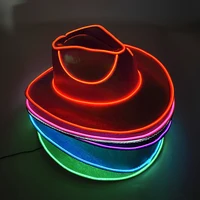 LED Luminous Pearlescent Cowboy Hat NightClub Outdoor Fun Grand Event Sports Cap Western Cowboy Blinky Lights Hat Bride Cowgirl 2