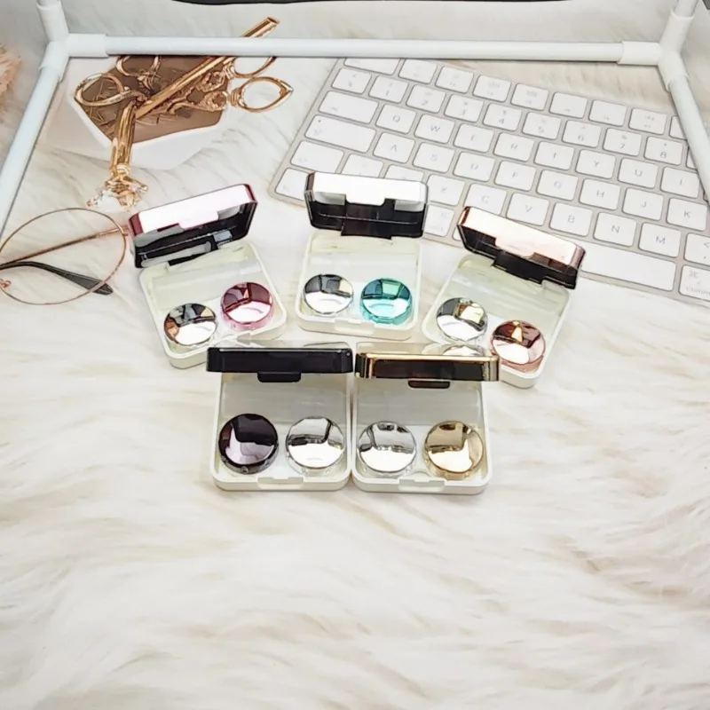 새로운 다색 렌즈 눈 접촉 홀더 렌즈 상자 눈 렌즈 세트 컨테이너 학생 케이스 렌즈 키트 YXYJH08