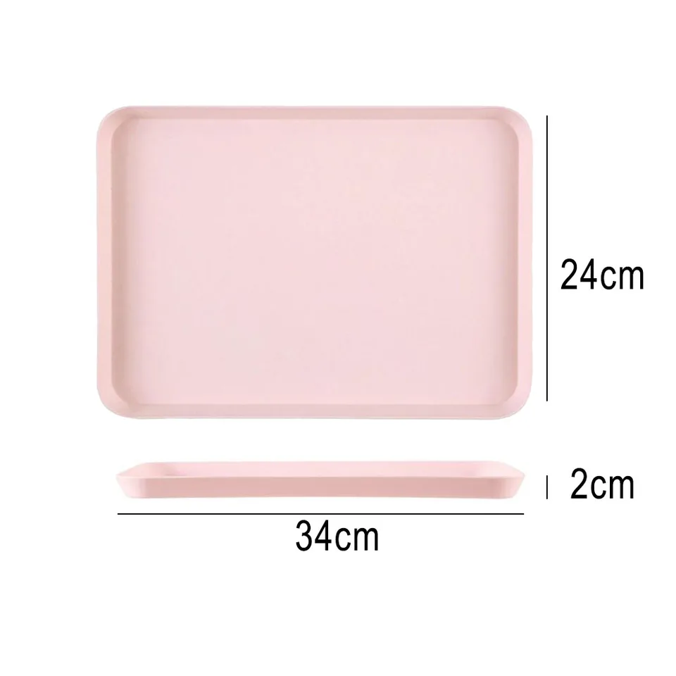 Rectangular Serving Tray Square Tray Anti Slip Scratch Resistant Plastic Food Serving Tray Home Tea Fruit Dessert Tray
