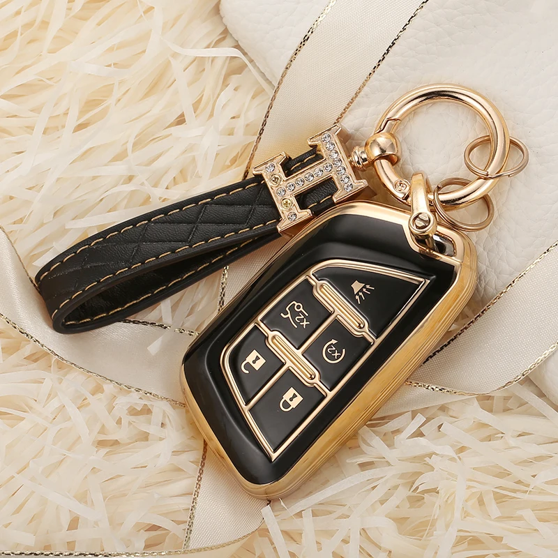 5 pulsanti TPU Car Key Case Cover Holder Shell Fob per Cadillac CT4 CT5 2021 2022 Gold Edge Smart portachiavi accessori Auto 8 5 pulsanti TPU Car Key Case Cover Holder Shell Fob per Cadillac CT4 CT5 2021 2022 Gold Edge Smart portachiavi accessori Auto - S709e4da5d58344be869ad4ad011b23a8J