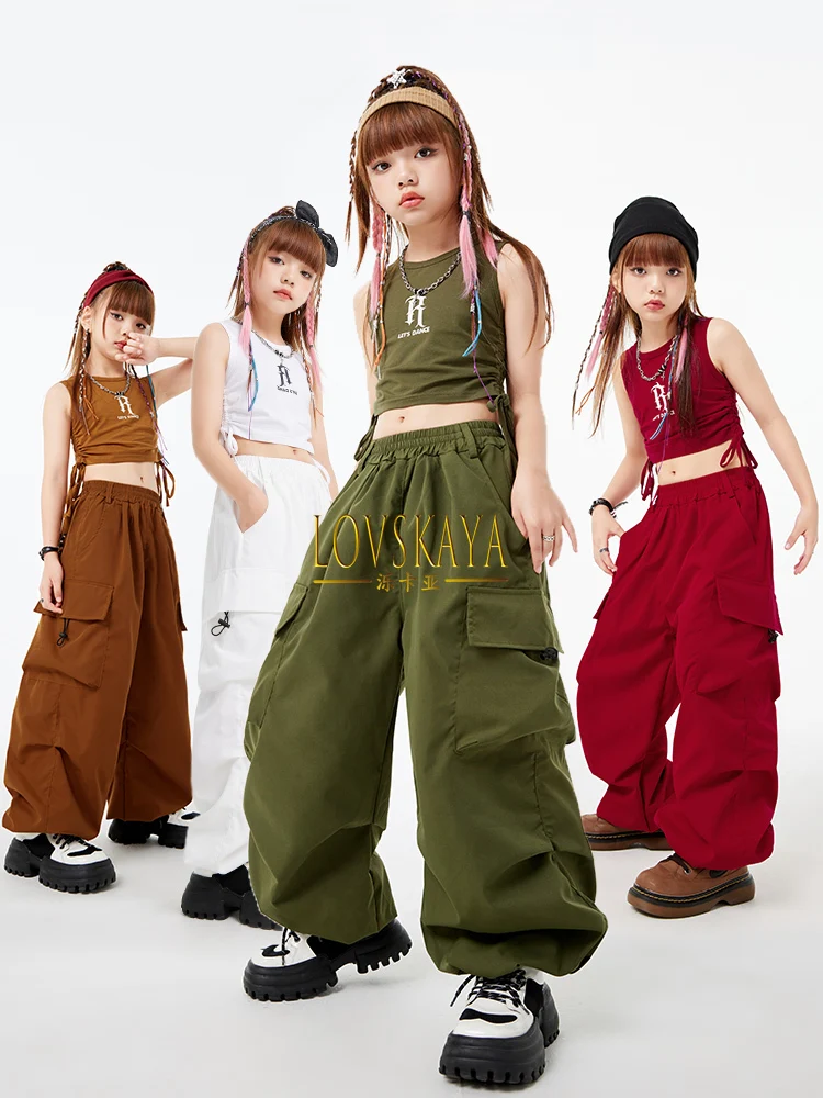 

Summer Dance Girl Clothing Children's Street Work Trouser Hip Hop Fashion Performance Clothing Fashionable Performance Clothing