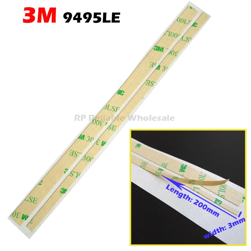 

pre-cut 60 strips (3mmx200mm) 3M 9495LE Strong Bond Double Adhesive Tape Sticker widely for ipad phone Pannel LED Display