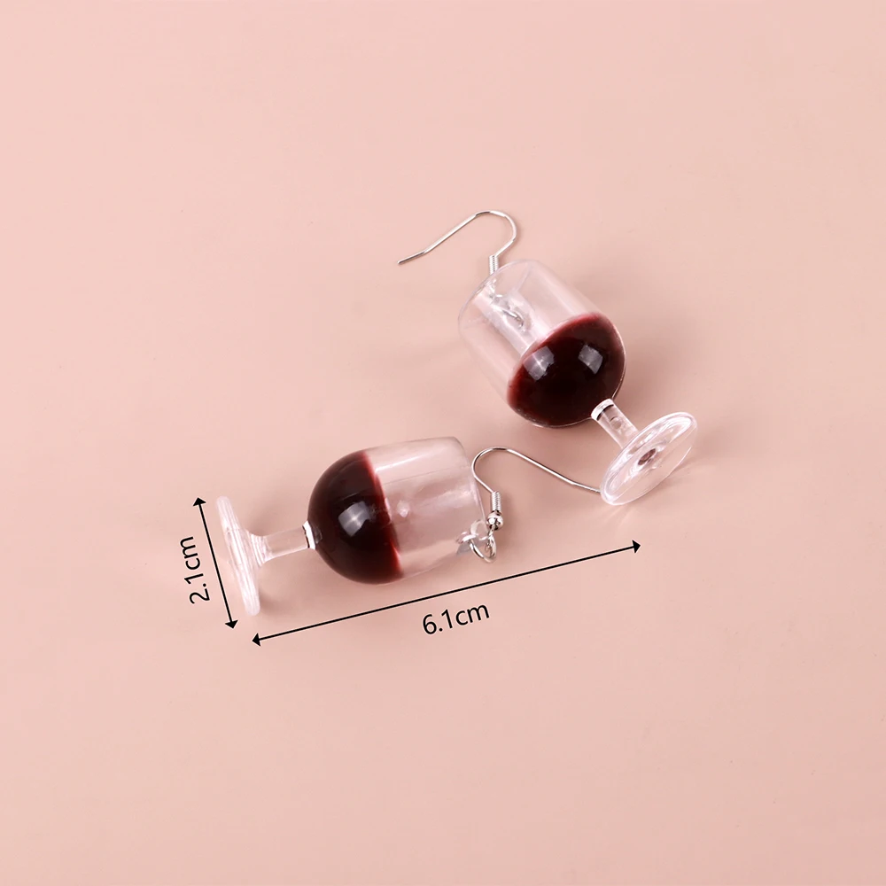 Acrylic Dangle Earring for Women Resin 3D Drink Cup Bottle Drop Earring Funny Creative Jewelry Gifts New Large Red Wine Glasses dangle earrings drop earrings acrylic earrings
