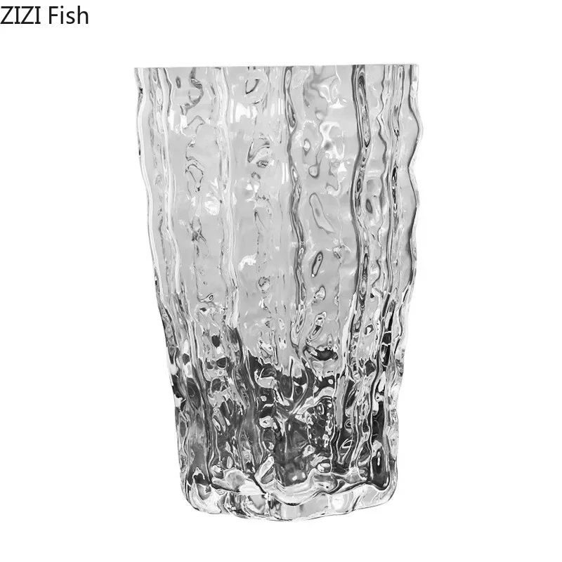Relief Texture Glass Vase Creative Hydroponic Flower Pot Desk Decoration Artificial Flower Decorative Floral Arrangement Vases 6