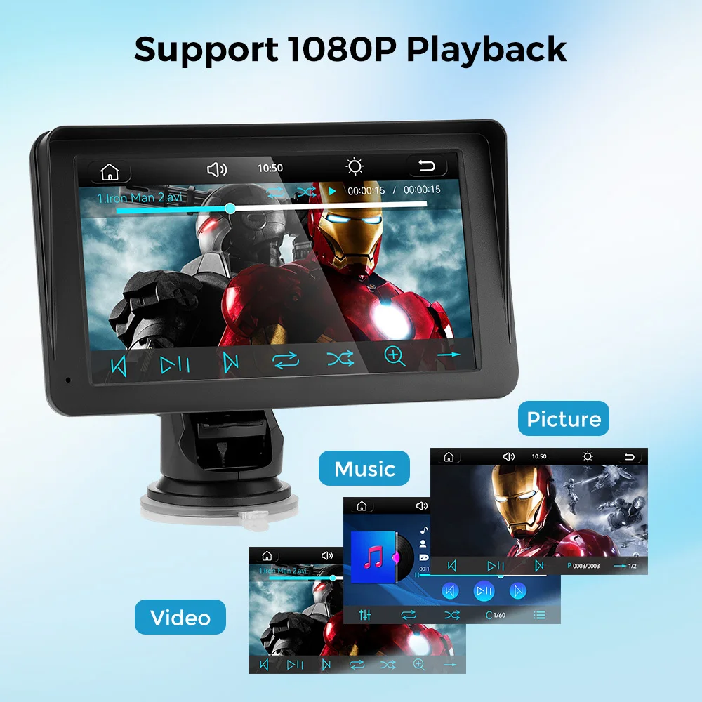 S709e6e5faac74b34bca0384e85cfeeccI Universal 7 Inch Car Radio Wireless Carplay Android Auto Car Stereo