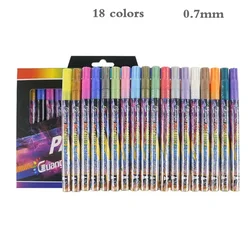 Vibrant Metallic Marker Pens Set for DIY Art and Craft Projects (18 colors - 0.7mm)