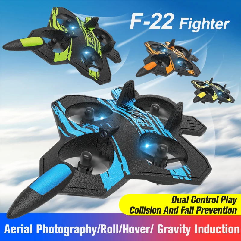 F22 Schiuma Rc Aereo Con Fotocamera 4K 360 ° Stunt Telecomando Aereo Da Combattimento Elicottero Aereo Giocattoli Per Ragazzi Bambini
