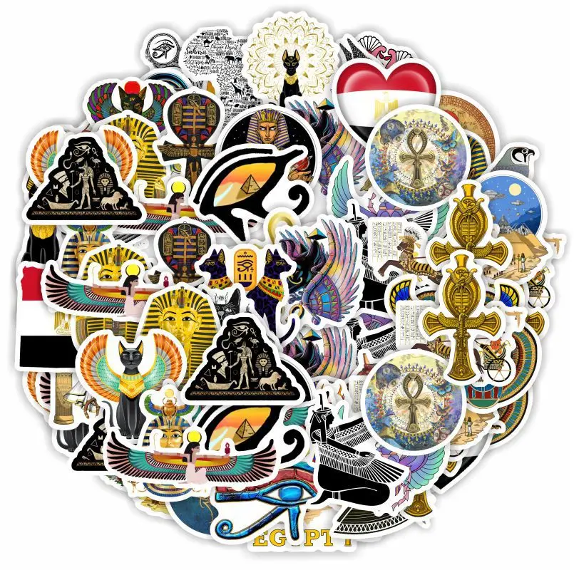 

10/30/50pcs Egyptian Pharaoh Stickers Waterproof Skateboard Motorcycle Guitar Luggage Laptop Bicycle Sticker Kids Toys