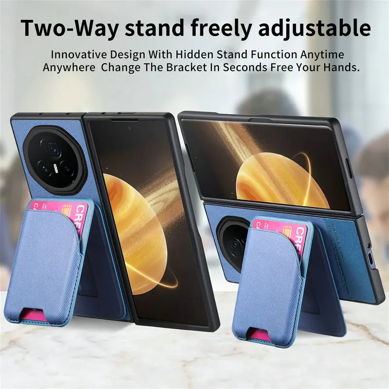 Luxury Detachable 2-in-1 Magnetic Card Holder Leather Folding Back Panel Case