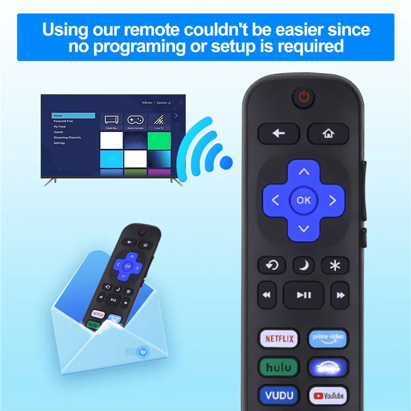 Universal TV Remote Control for Roku for TCL/Hisense/Insignia/Element/Westinghouse/Hitachi LCD TV Television Lightweight