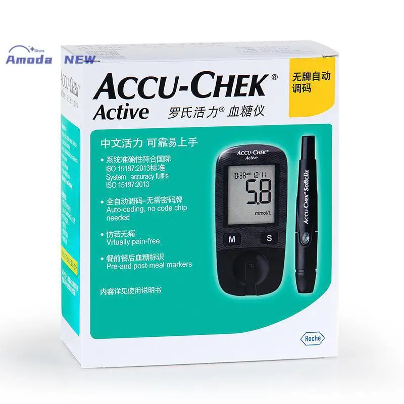 Accu Chek Active Test Strip Lancent 50/100pcs Diabetic Tester Diabetes Glucosemeter Monitor Meting Test Strips Exp : -8