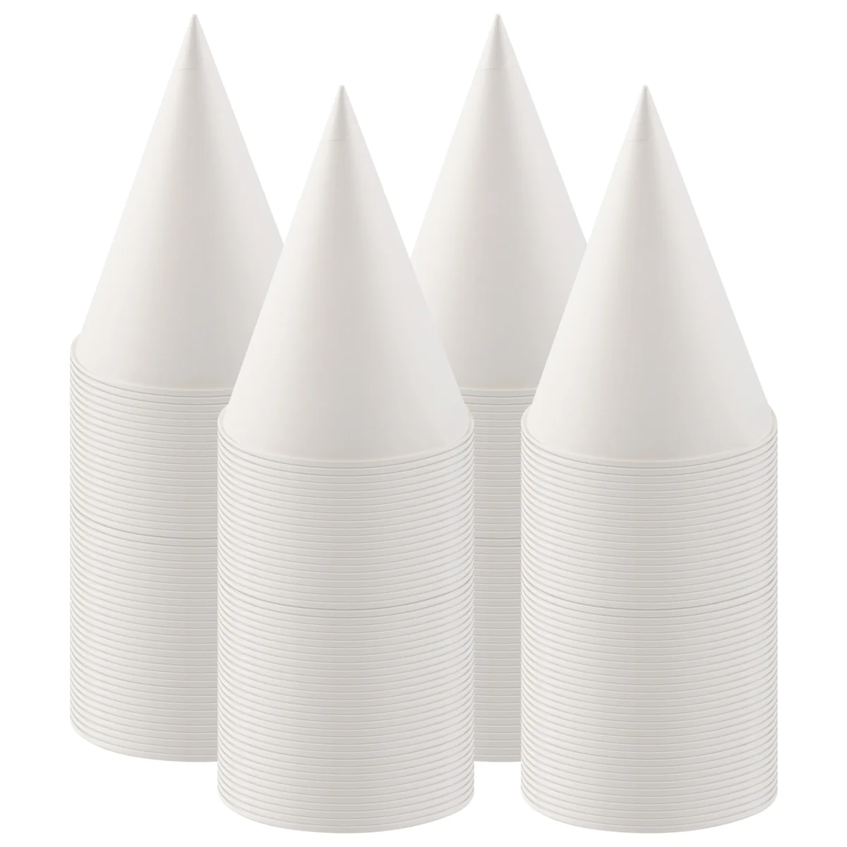 White Paper Cone Cups, Snow Cone Cups,Coated Leakproof Paper Cups for , Shaved Ice, Water 200Pcs