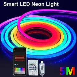 Vibrant RGBIC Bluetooth Neon LED Strip Lights - Waterproof Flex Ribbon - 3m (RGBIC Strip)