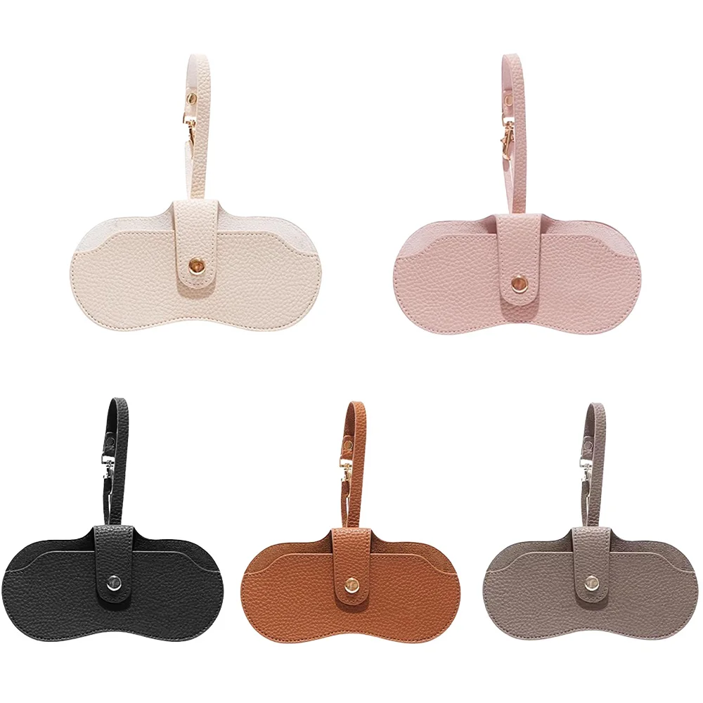 Premium Leather Magnetic Glasses Case with Lanyard - Portable and Travel-Friendly Eyewear Holder