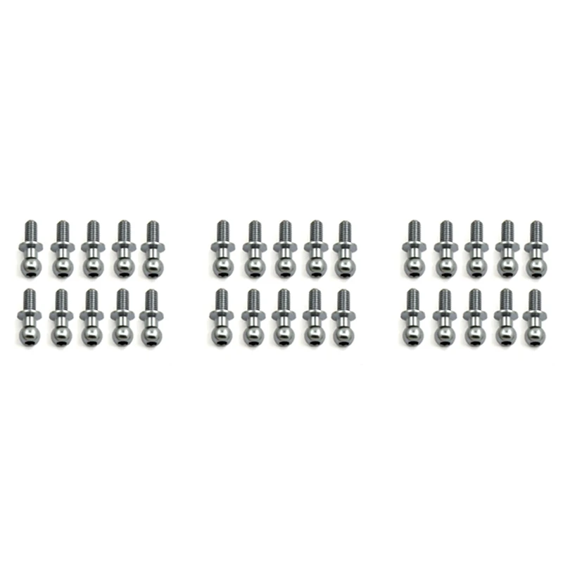 

30Pcs M3 Metal Hex Ball Head Screws For Tamiya TT01 TT02 Sakura D5 1/10 RC Drift Car Spare Parts Universal,Silver