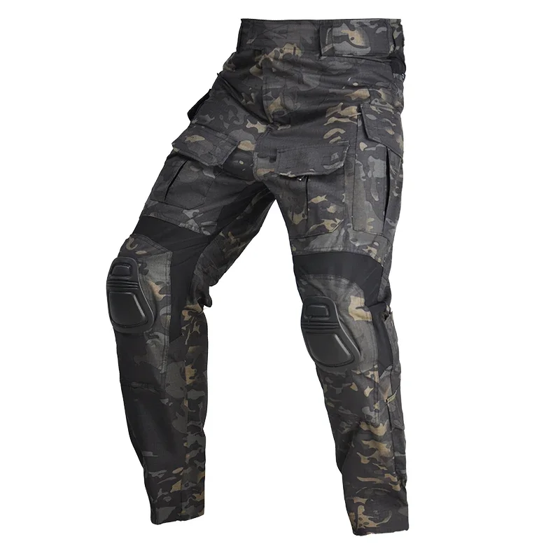 GEN3 Men Paintball Combat Cargo Pants+Knee Pads Camo Airsoft Trousers Elasticity Training Tactical Pant Hunting Clothes Climbing 6