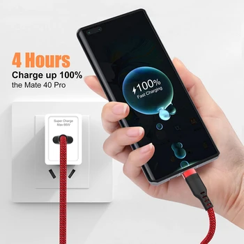 NNBILI 6A Extra Long Data Cable Nylon USB C Fast Charging Cable for Samsung Huawei Xiaomi Data Wire Cord Charger Cables 5m/8m 2