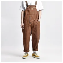 

Men's Strap Jumpsuits Overalls Spring Summer Pocket Zipper Stitching Loose Jumpsuits Men's Cargo Jumpsuits Overalls Trousers