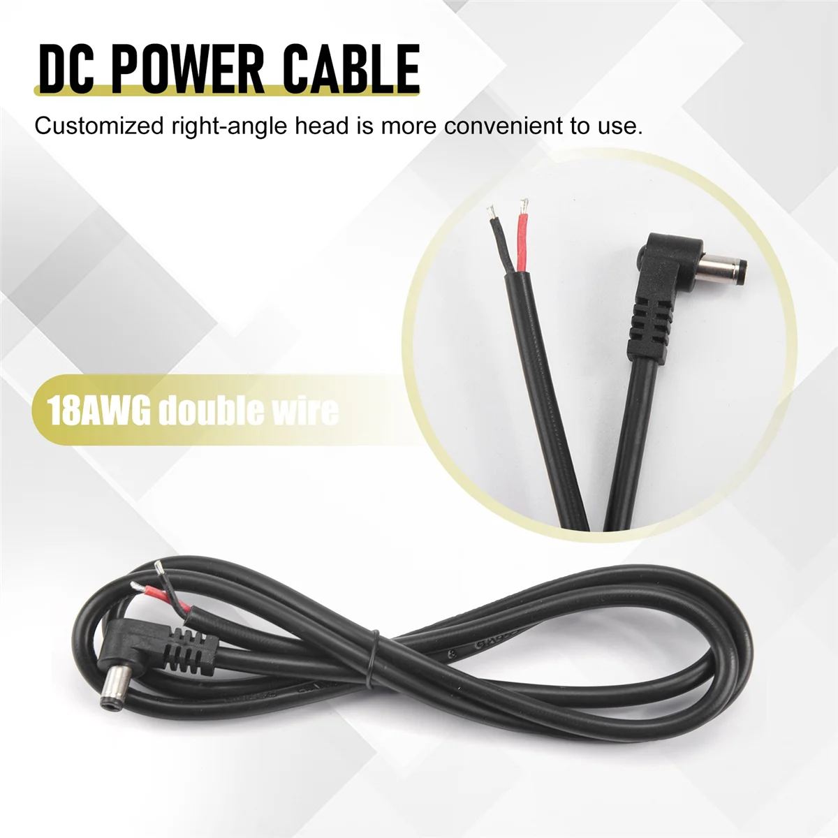 B02B-Right Angle DC Power Cable Lead for ICOM IC-705 Transceiver QRP DC Power Cable
