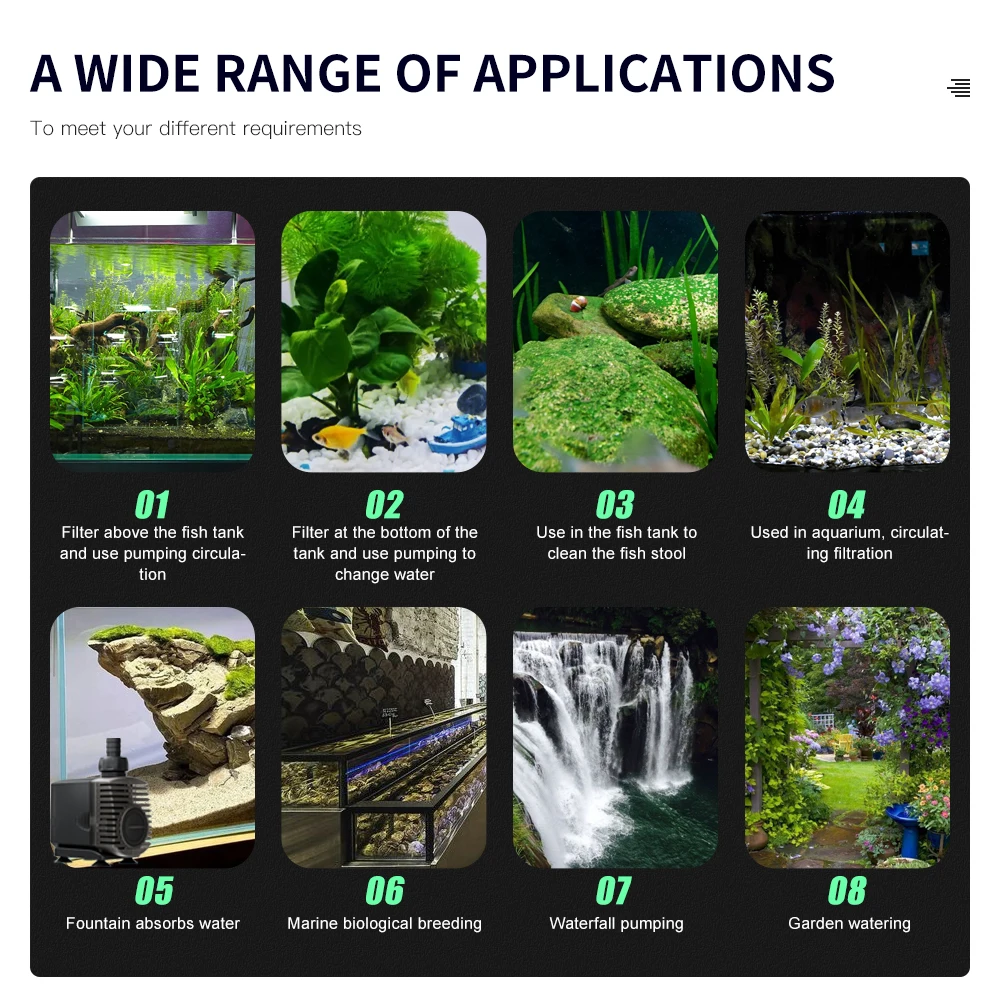 Jebao New Submersible Water Pump Filter Aquarium Water Pump Ultra-quiet 220V-240V Submersible Water  Fountain Pump 2