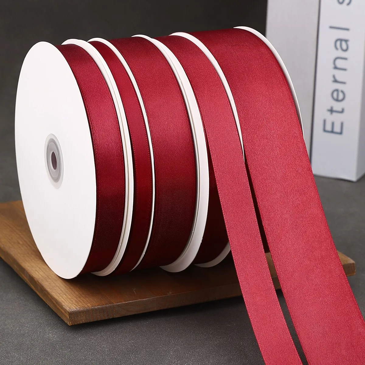100Yards/Roll Wine Red Ribbons For Crafts Bow Knot Rose Flower DIY Handmade Gift Wrapping Christmas Wedding Decoration Ribbon satin ribbons ribbon decoration ribbon supplies wrapping ribbon satin ribbon sewing ribbon christmas ribbon cotton ribbon polyester ribbon