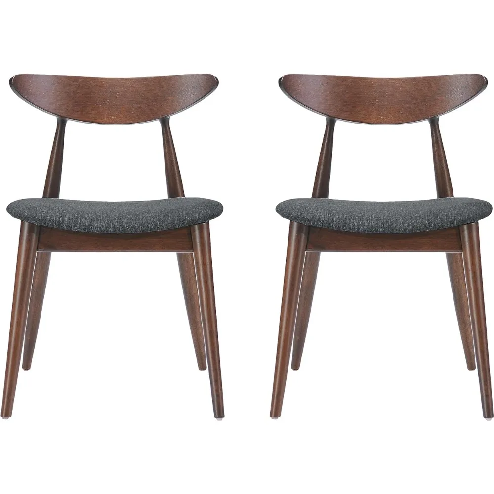 Barron Fabric Dining Chairs 2-Pcs Set Charcoal Freight Free Chairs for Kitchen Chair Room Furniture Home