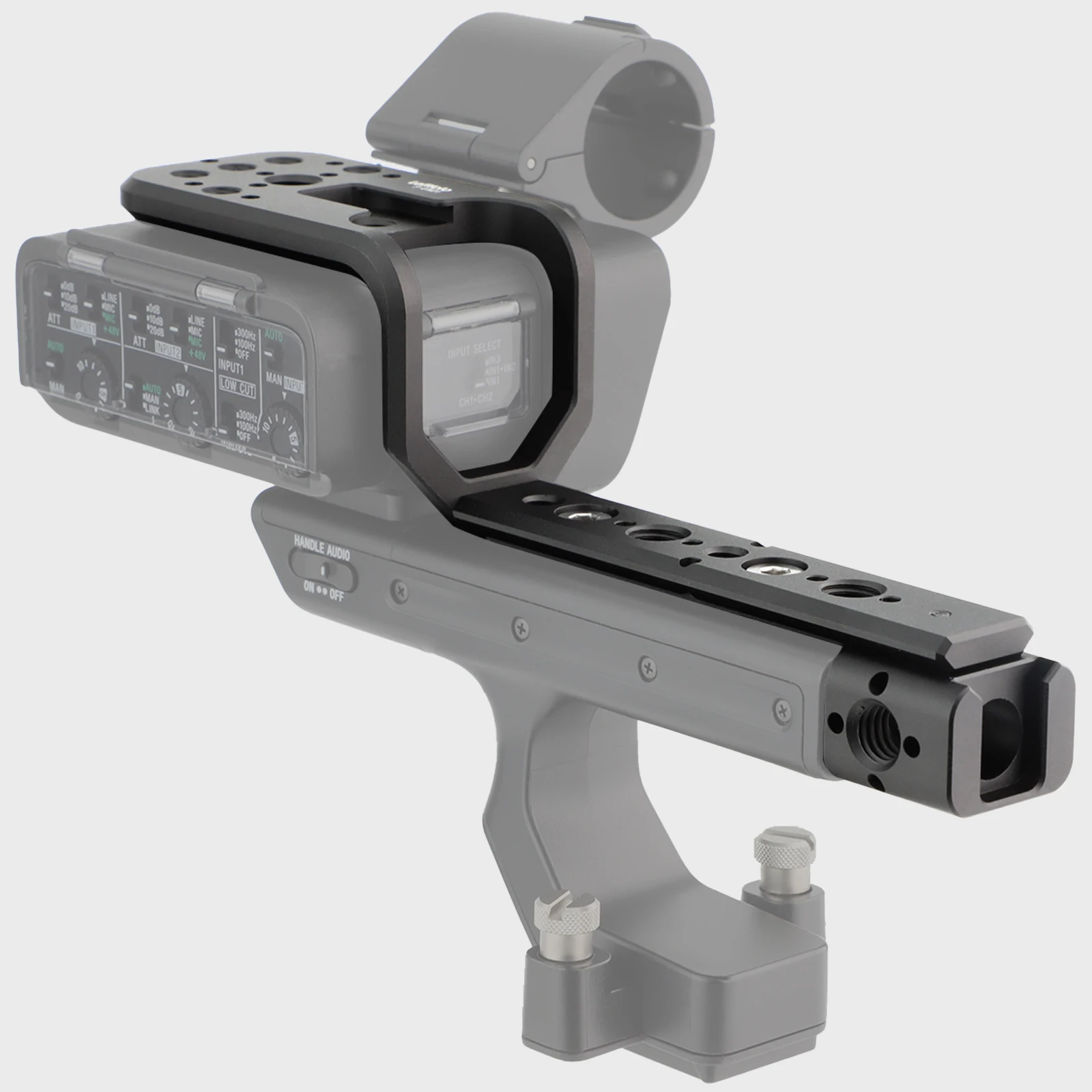 LEFTFOTO Handle Extension Rig Compatible with XLR Handle Unit for Sony Cinema FX3 FX30,Extension Bracket Grip with Cold Shoe