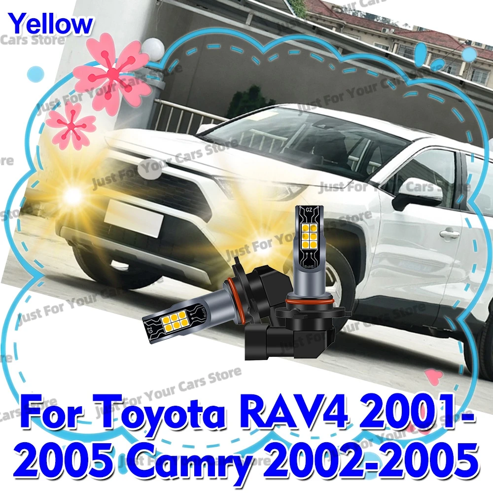 2Pcs LED 램프 전구 3000K 노란색 자동차 앞 안개등 도요타 RAV4 200..