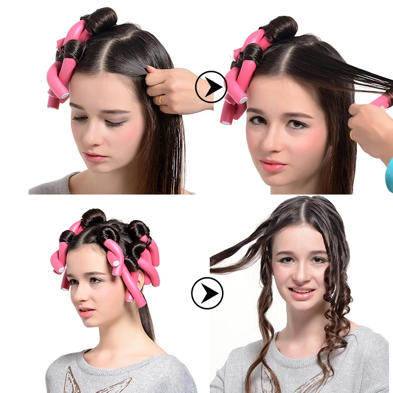 10pcs/Lot Sponge Hair Curlers Rollers Foam Heatless Curling Rod