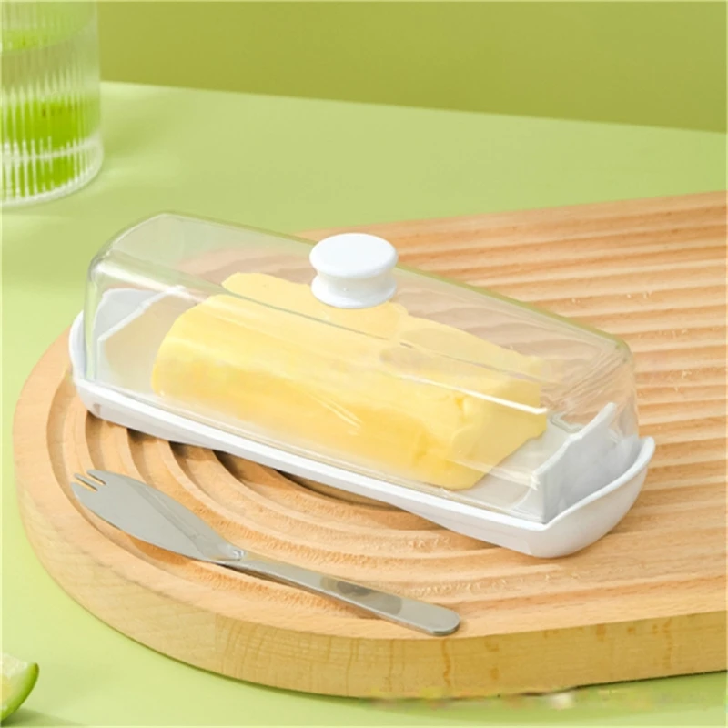 Butter Container with Spoon and Lid Butter Dish with Lid Durable Plastic Holder for Storing and Serving