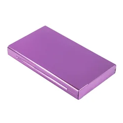 Sleek Metal Portable Cigarette Storage Case - Slim Holder (PURPLE)