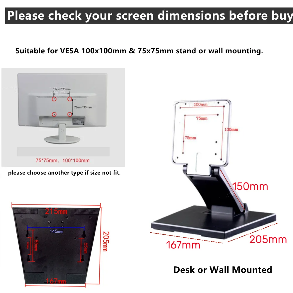 VESA  ̽,  ũ ÷ ĵ, ƿƮ Ʈ ̽ LCD , ũž ġ, 14 ġ-24 ġ, ǰ