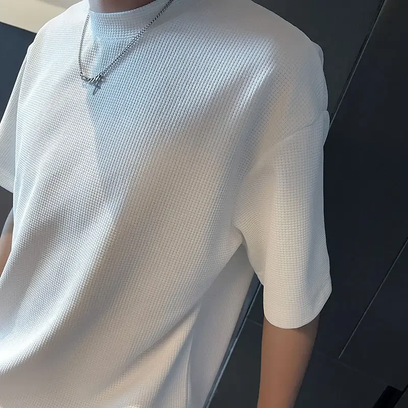 Maglietta superiore per uomo T-Shirt uomo arancione O collo abbigliamento semplice Streetwear No Logo Cool Hot allentato Basic estetica di alta qualità S - immagine 6