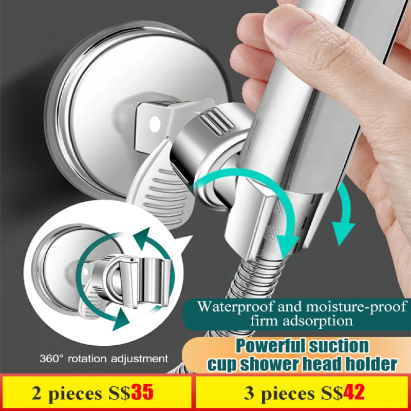 [No punching and ready to use] Powerful suction cup shower head holder