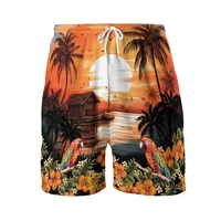 Tropical Party 3D Print Short Pants For Men Clothes Coconut Tree Parrot Beach Shorts Vacation Trunks Hawaiian Bermudas Trousers 1
