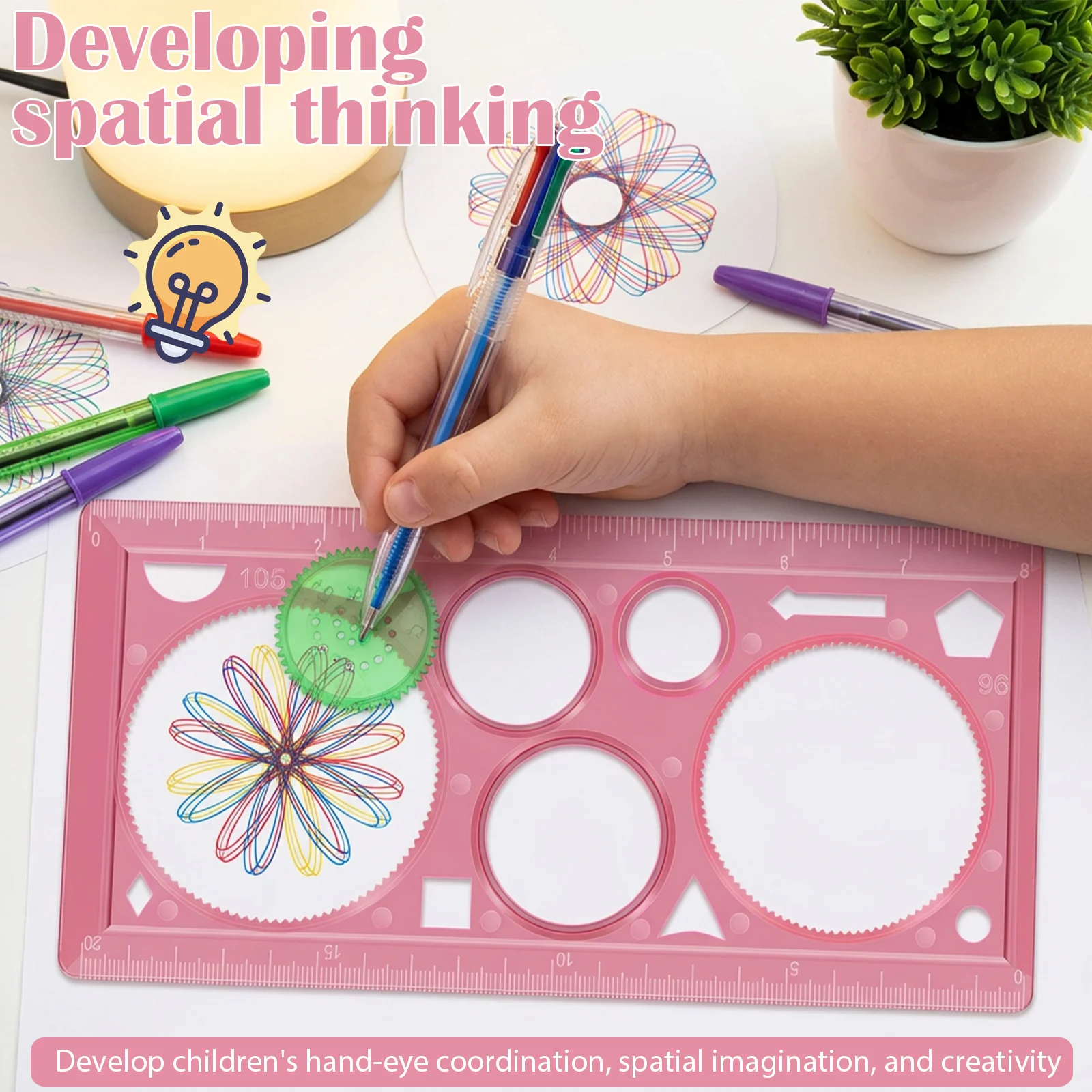 Enhanced Product Title: Versatile Geometric Spiral Art & Drawing Ruler Tool