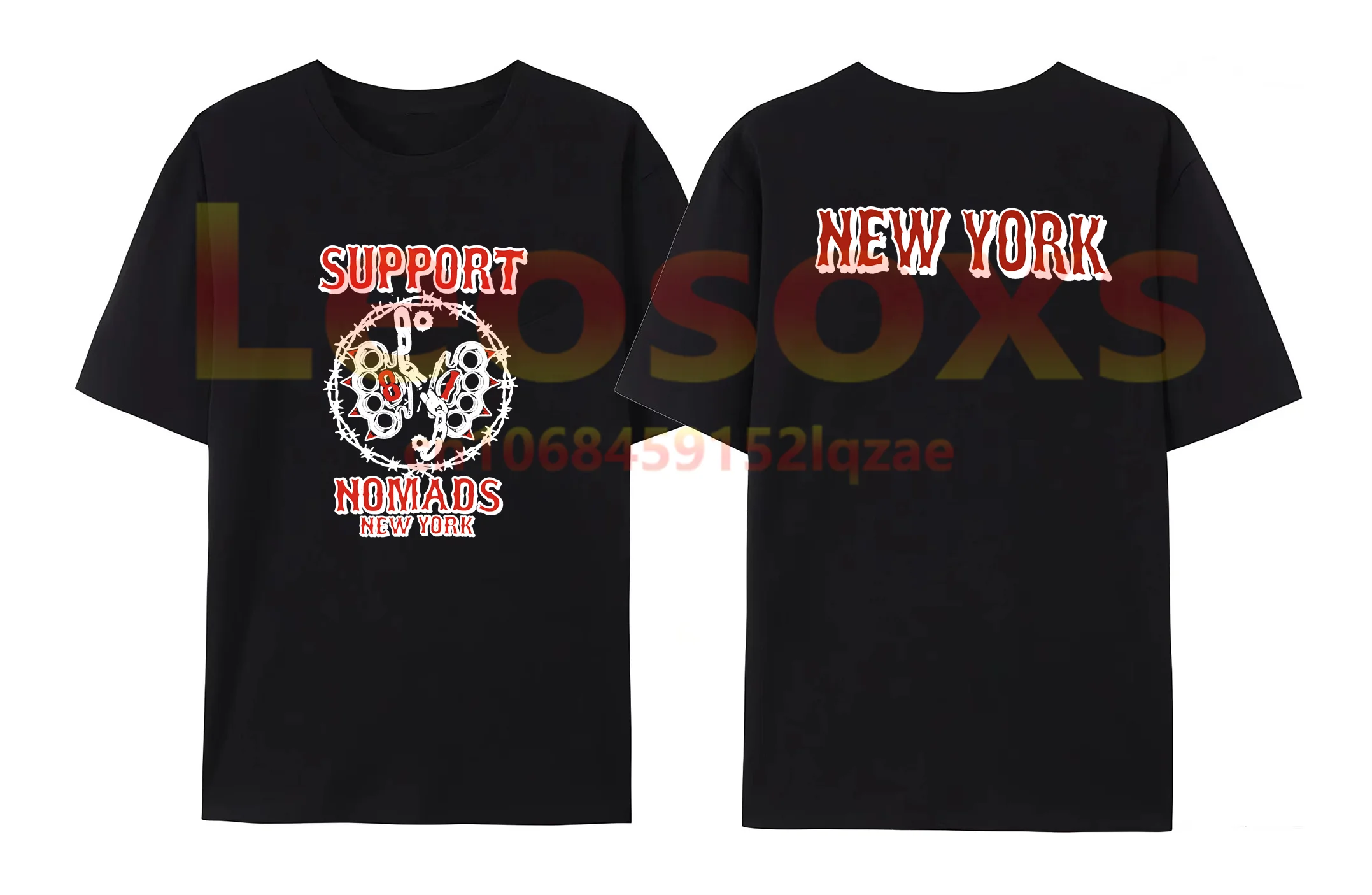 

Hot selling 100% cotton Hells Angels T-shirt in summer, men's and women's large size loose, trendy street printed short sleeves